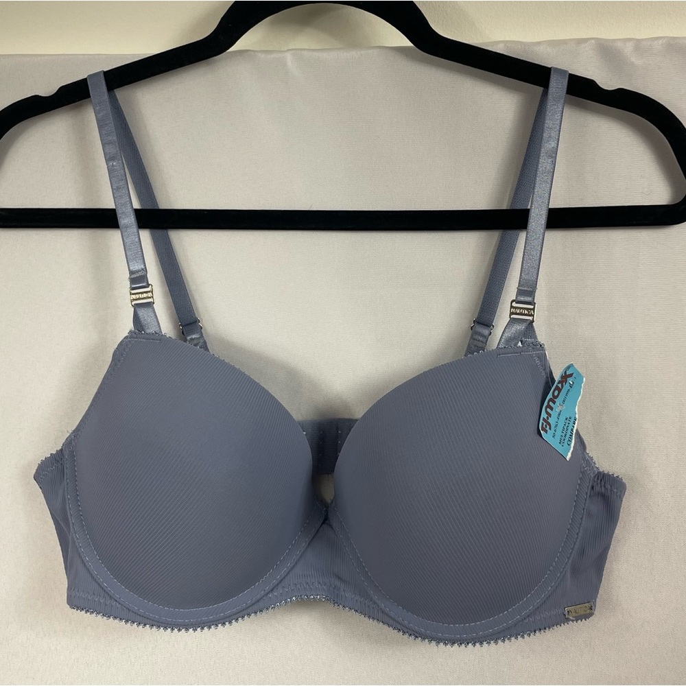 NWT Nautica Bra 38C Ribbed Blue Intimates Undergarment Under Wire Soft Cup